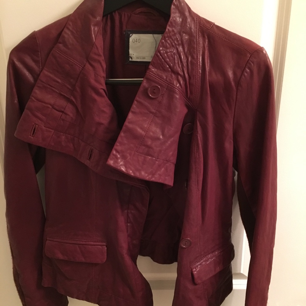 Red leather jacket